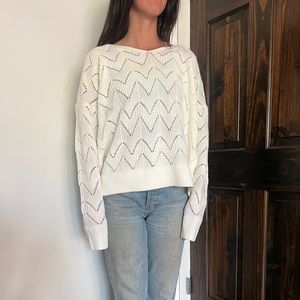 White knit sweater